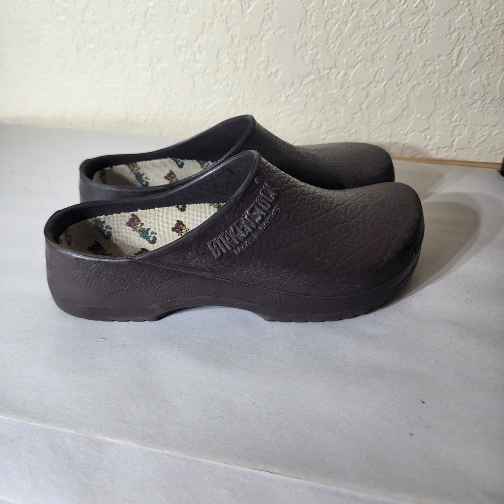 Birkenstock Super Birki Brown Polyurethane Clogs Mens 8 Womens 10 EU 41
